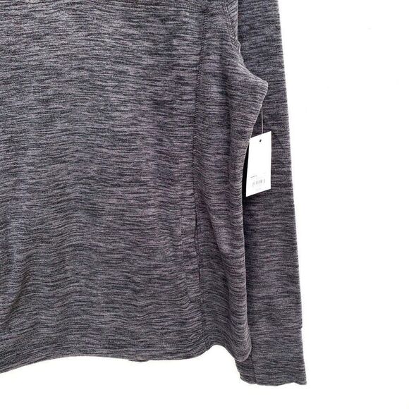 NWT Tek Gear Dark Gray Marled Fleece Quarter Zip - Picture 5 of 7
